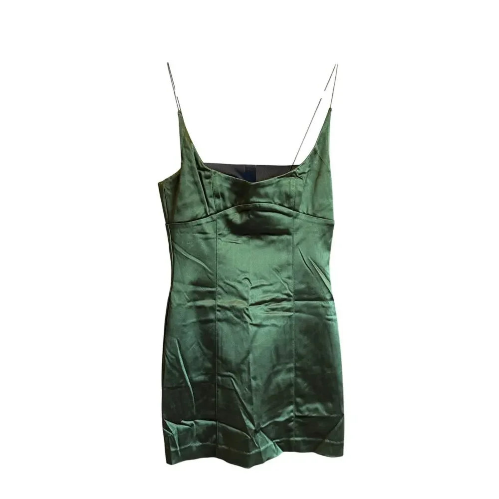 Bec + Bridge Bella Mini Dress Green Moss NWT Sold Out M - Picture 9 of 9
